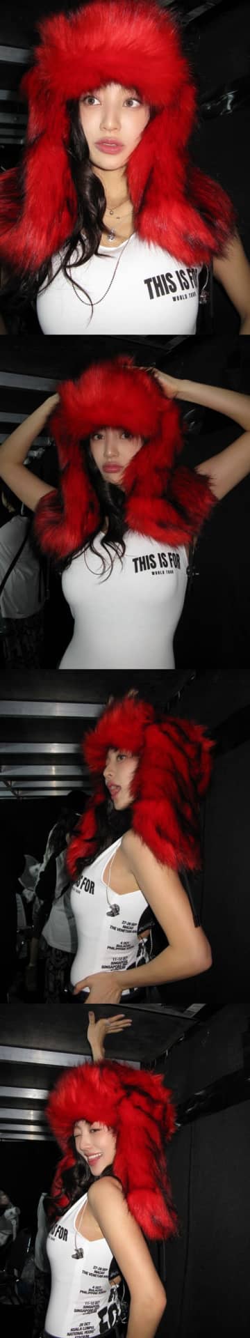 はち切れそう…TWICE・ジヒョ、“密着ノースリーブ”で圧巻のグラマラスボディ披露「眼福」【PHOTO】