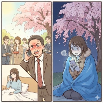 「花見の場所取りは、新人の仕事だ」と徹夜させた課長。当日、私がブルーシートごと消えたワケ【短編小説】