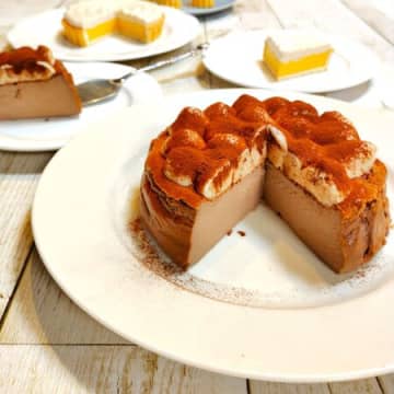 使ったのはあの食材～！生クリームなしでも濃厚！チョコ風ココアバスクチーズ