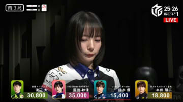 一瞬で決めた字牌単騎 屈指の美女雀士・岡田紗佳に「好プレー」「流石や」の声 アガリ直後のかわいい“うんうん”仕草も話題に／麻雀・Mリーグ