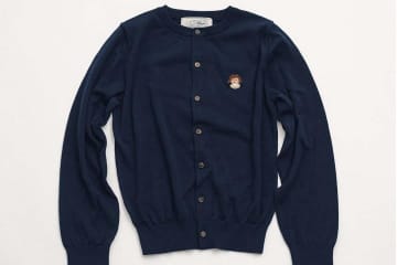 ピリングスのカーディガン、おかあさんといっしょ「にこにこ、ぷん」山猫＆ペンギンなど手編みワッペン付き