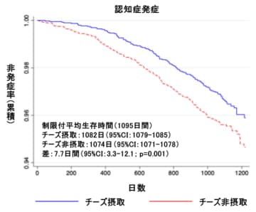 日常的にチーズを摂取することが認知症発症リスクを低下させることを3年間の追跡調査により発見