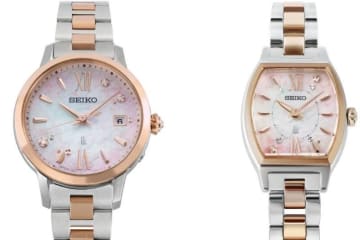セイコー ルキア“水面に映る桜”着想腕時計、花びら舞う白蝶貝文字盤やペアウオッチ