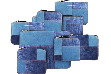 ウォレット・コム デ ギャルソン”デニム転写”レザー財布、ポケットを配したポーチも