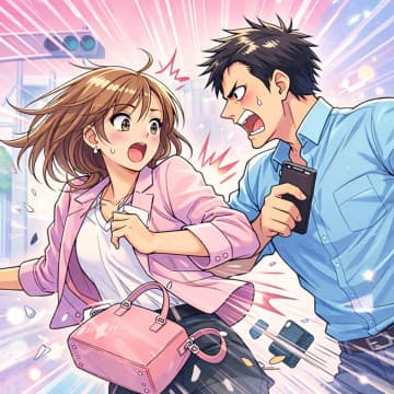 「ふざけんな！」歩きスマホでぶつかり逆ギレする男。だが、ぶつかった相手の姿を見て態度が一変【短編小説】