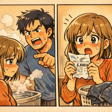 「風呂の水は3日は変えるな」と言うドケチ夫。だが、夫の服から見つかったレシートで表情が一変【短編小説】
