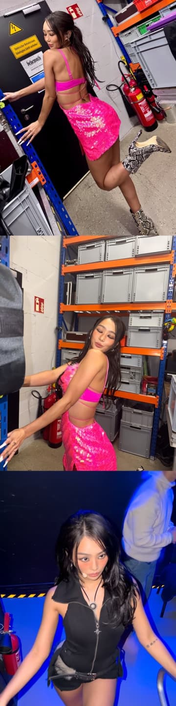 上も下も露わにした大胆さ…ヒョリン、ホットピンク衣装で危険な肌見せ！グラマラス体型披露【PHOTO】