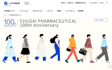 「中外製薬 創業100周年サイト」が「第13回Webグランプリ」で受賞を含む2部門で大統領に