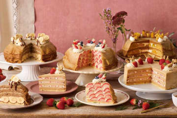 アフタヌーンティー・ラブアンドテーブル“旬の苺”の冬ミルクレープ、アールグレイ香る苺ミルクティー味も