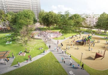 北広島駅西口・北広公園、2026年11月までにリニューアル。老朽化に対応、樹木を整理して芝生広場に