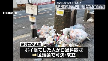 渋谷区“ポイ捨て”に罰則金2000円　来年6月から