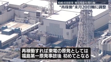 柏崎刈羽原発6号機の再稼働、来月20日を軸に調整　東京電力