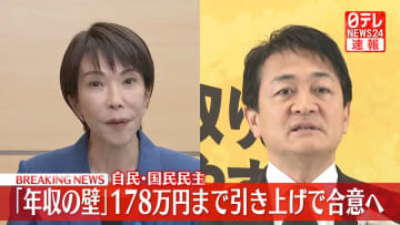 【速報】「年収の壁」178万円までの引き上げ合意　自民と国民民主　関係者「総理が政治判断をした」