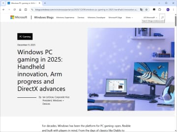 ハンドヘルド、ARM64への対応で大きな進歩 ～2025年の「Windows 11」ゲーム機能／新技術「Advanced Shader Delivery」（ASD）で初回起動を80％～95％以上も高速化