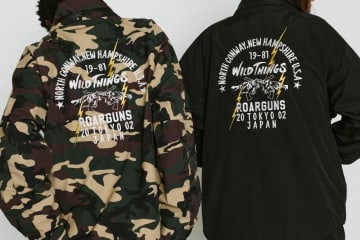ロアーガンズ×ワイルドシングス高機能アウター、ロゴやシンボルで“スーベニアジャケット”風に