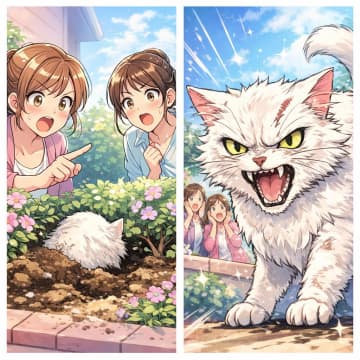 「お宅の猫、花壇荒らしたわよ」怒る隣人。室内飼いだと説明するも納得しないので、現場を見ると【短編小説】