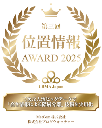ブログウォッチャーとMetCom、LBMA Japan「第3回 位置情報アワード2025」最優秀賞を受賞　― 三次元人流データの新たな活用可能性を実証 ―