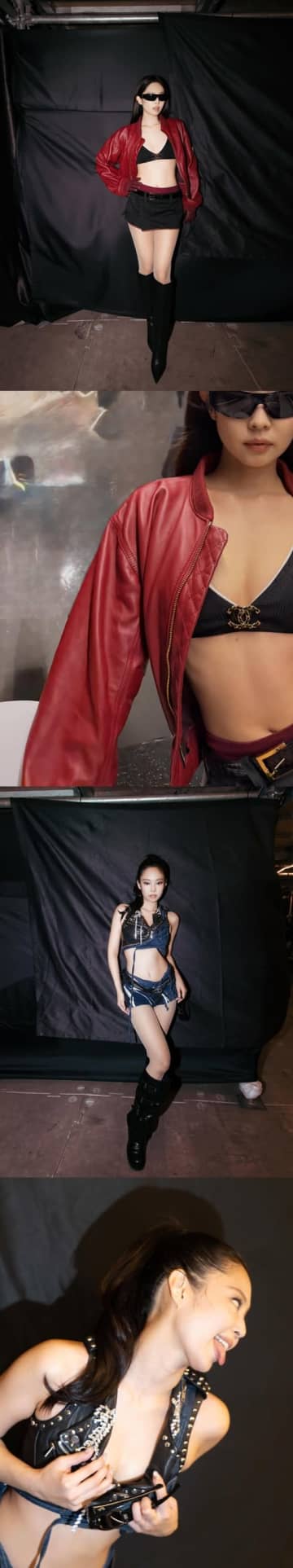 ギリギリを攻めた挑発衣装　BLACKPINK・ジェニーが海外公演のハイテンションな舞台裏を公開【PHOTO】