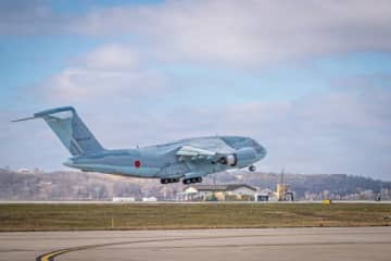 航空自衛隊C-2輸送機、米国で実戦想定の空輸訓練を実施！