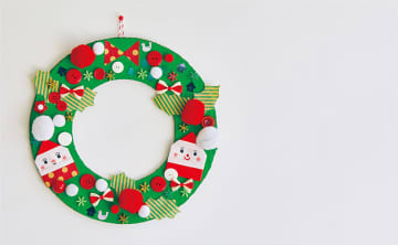 段ボールやおりがみで作る「クリスマス・リース」。12月の行事の由来や背景をおさらいしながら工作を楽しんで♪