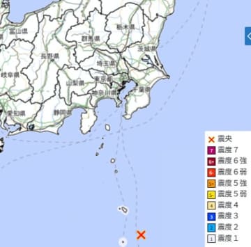 関東南方沖で地震　M4.6　震源は八丈島東方沖【地震情報】