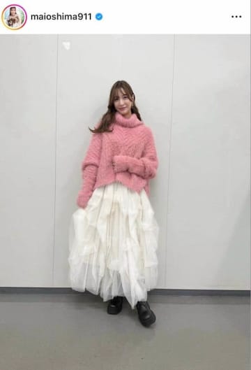 元AKB48・大島麻衣、脚ながっ...ニットのショーパン×ショートブーツで神スタイル　「細ッ」「めっちゃかわいい」