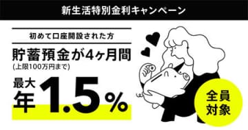 最大年1.50％で新生活を応援！ みんなの銀行で特別金利キャンペーン開始