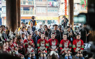 中国貴州省でトン族の新年祝う行事