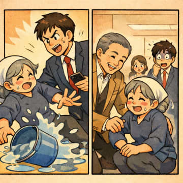 「ババア邪魔だよ！」と清掃員を突き飛ばしたエリート社員→清掃員が上司の身内と知り顔面蒼白に【短編小説】