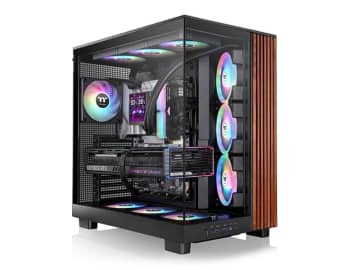 木目アクセントのピラーレスPCケース「View 380 XL WS ARGB」がThermaltakeから