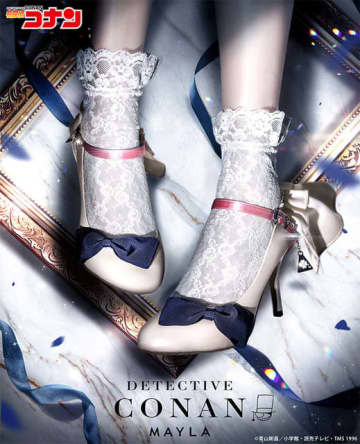 「名探偵コナン」コナン“蝶ネクタイ型変声機”や、怪盗キッドのモノクル・マントを表現♪ 「MAYLA」パンプスが登場