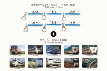 JR西日本 神戸駅、塚口駅にガチャ自販機が登場！12/25から駅看板アクリルキーホルダー販売開始