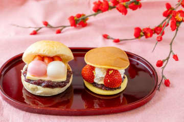 【熱海ばたーあん】苺や紅白団子をあんことバターにあしらった華やかな美味しさ　「紅白ばたーあんサンド」と「ばたーあんどら焼き【お正月いちご】」を限定発売！　～12/27(土)から1/4(日)までは限定商品とイベントで新年を華やかにお祝いします～