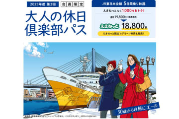 大人の休日倶楽部パスが発売に！JR東日本全線が5日間乗り放題で18,800円から冬の列車旅へ！えきねっとがお得【2025年度第3回】