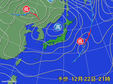 冬至の寒気南下は一時的で、クリスマスは北海道まで雨