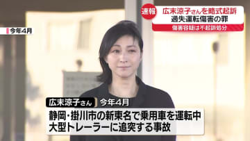 広末涼子さんを略式起訴　過失運転傷害の罪　傷害容疑は不起訴処分