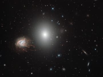 まるで崩れ落ちていくような銀河の姿　ハッブル宇宙望遠鏡が観測した「NGC 4858」