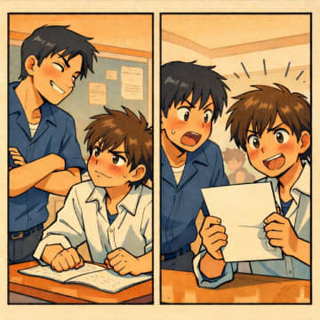 「今回、何位だった？」と毎回テストの順位でマウントをとる同級生。だが、部活の休み期間に本気を出した結果、立場が逆転！