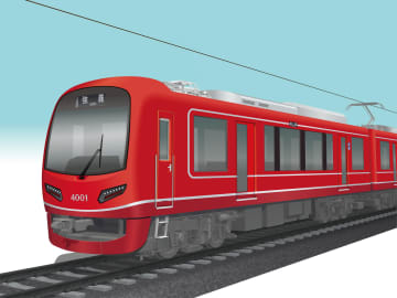 箱根登山電車、14年ぶり新型車両4000形。先頭車は展望車両に