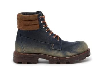 ディーゼル「ハンマー」レースアップブーツ、デニム×レザーを融合したアッパーにタフなソール