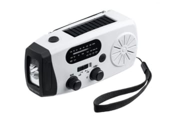 停電・災害に一台で安心！ LEDライトと大容量バッテリーを備えた多機能防災ラジオ「800-LED100」