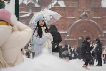 中国・ハルビン市に吹雪警報