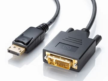 サンワサプライ、DisplayPort-DVI変換ケーブル。WUXGA対応