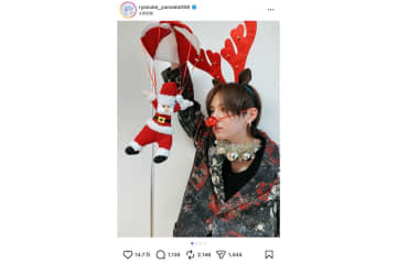 山田涼介、トナカイのツノ＆赤鼻をつけたクリスマスコスプレ　「はっちゃけててかわいい」「イケメンで愉快」