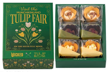 TOKYOチューリップローズ×映画『ウィキッド 永遠の約束』“マンチキンランド“着想花柄ボックスで