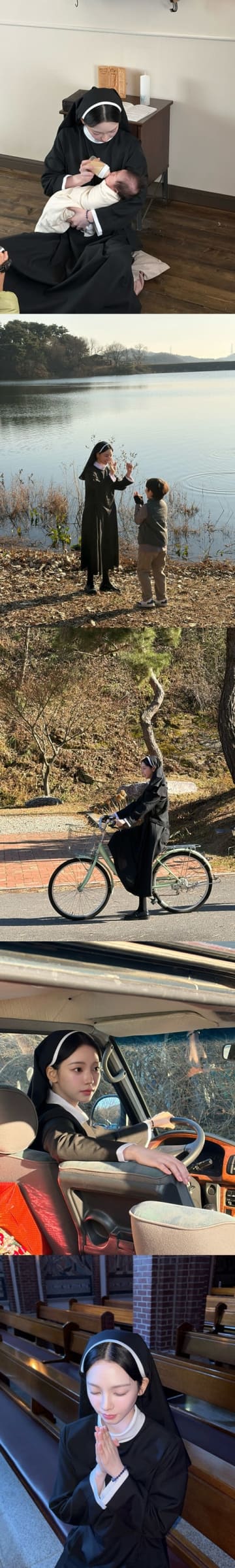 『紅白』出場のaespa・カリナ、修道女姿が神秘的…シスターに変身したオフショット公開【PHOTO】