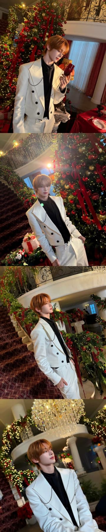 TWS・ハンジン、高貴な“御曹司ビジュ”にうっとり…白スーツ姿のホリデーショット公開【PHOTO】