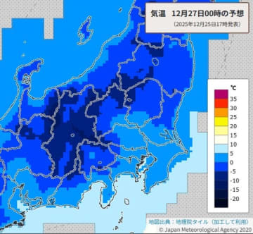 【速報】埼玉に強風注意報　関東北部で大雪、交通障害に警戒　上空に氷点下30度以下の寒気