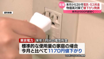 電気・ガス料金　来月から3か月、値下がりへ　政府の物価高対策