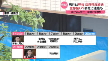 母子4人死亡　“交際”男性遺体は死後10日程度経過…生存装い？会社に「休む」連絡も
